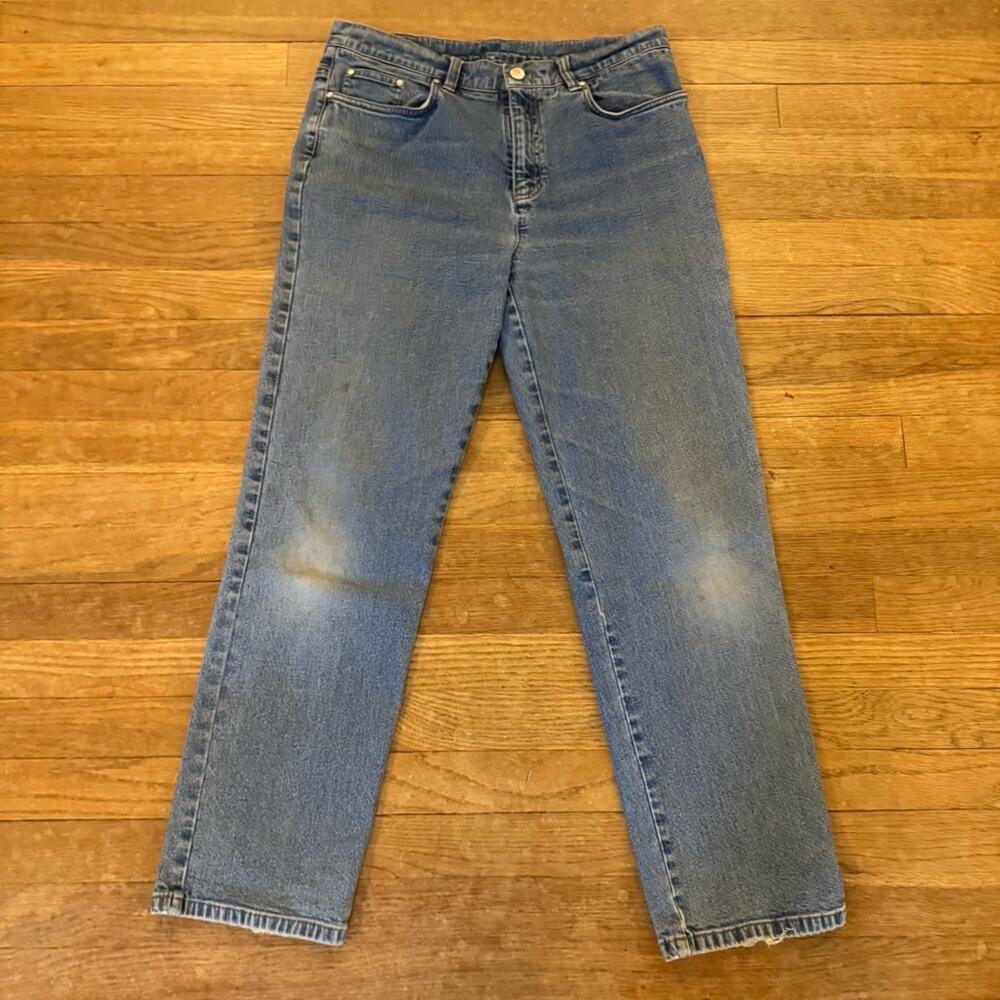 Jones New York Signature medium wash mid rise straight leg jeans size 10 b62